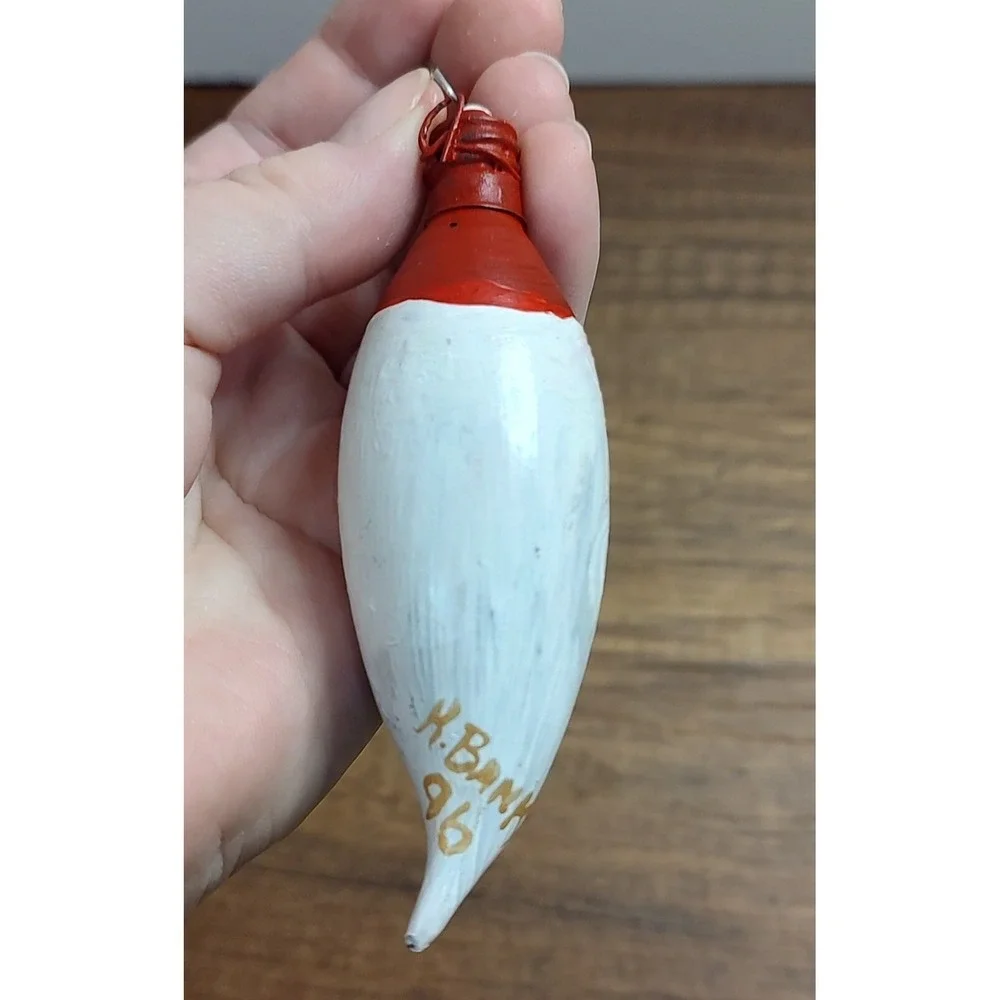 Hand Painted Santa Christmas Ornament Icicle Shape Signed K Banks A4
